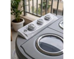 Mini Wasmachine 3 kg – CompactWash Travel 230W met 2 kg Centrifuge, Bovenlader, Semi-Automatisch, Energiezuinig, Draagbare Camping Wasmachine – Wit Urbanhome