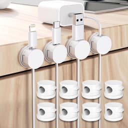 Magnetische Kabelhouder met Draaibare Basis, Kabelbeheer met Magnetische Sluiting, 12 Stuks voor USB Opladen en Organisatie — thumbnail 1