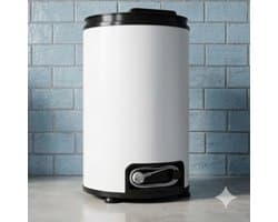 Centrifuge Wasdroger 6 kg – TurboSpin Compact 3200 RPM Spin Dryer, Ruimtebesparend 35x37x66 cm, Draagbare Spin Droger, Handmatige Bediening – Wit Bella