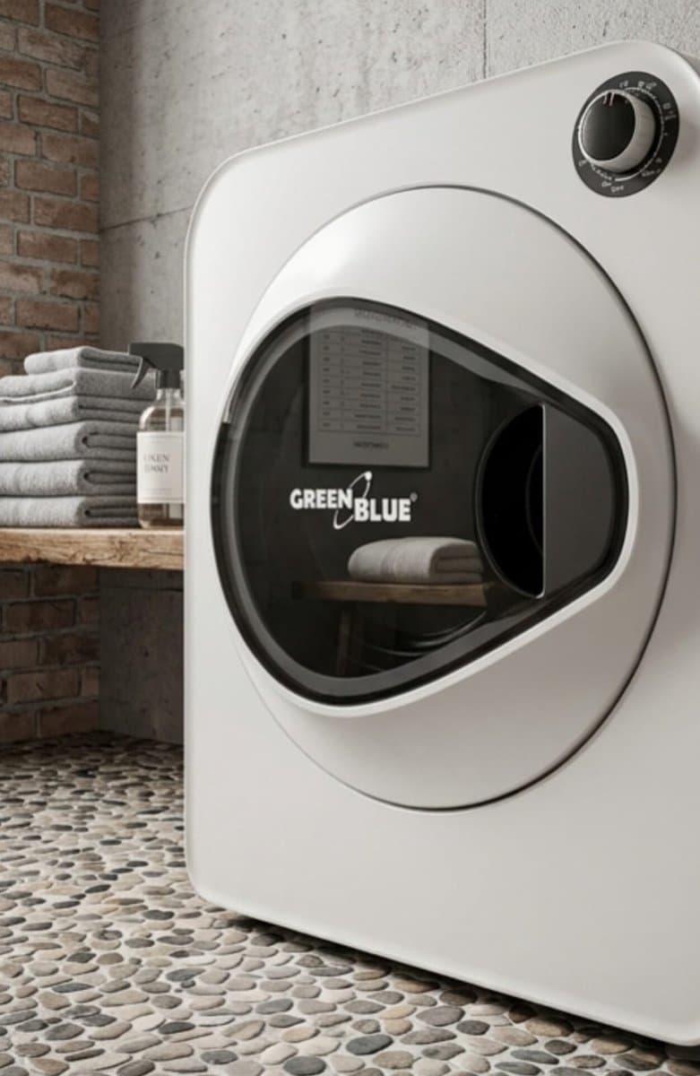 Wasdroger 3 kg – EcoDry Compact 830W Luchtafvoerdroger, 5 Programma’s, Vrijstaand & Wandmontage, Compact Design, Energiezuinig – Wit Urbanhome — afbeelding 1