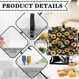 Mixer Cover - Keukenmachinehoes - Keuken Decoratie - Met Handvat en Zakken - 38x27x37 cm - Zonnebloem Daisy Vlinder — thumbnail 3