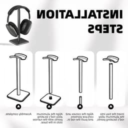 Hoofdtelefoonstandaard voor over-ear hoofdtelefoons, afneembare houder met ABS hoofdkussen, antislip TPU silicone en stevige basis voor alle hoofdtelefoonformaten — thumbnail 4
