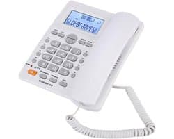 Vaste Telefoon - Kantoor Telefoon - Duidelijke Communicatie - Dubbele Poort Uitbreiding - 22 x 225 cm - Wit