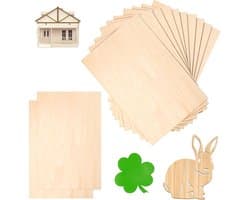 12-delige set van 3mm linden multiplex platen, ideaal voor lasergraveren, houtbewerking en modelbouw, onbewerkt en veelzijdig!