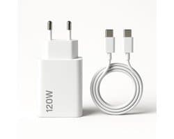 Golden Berry 120W Snellader Inclusief oplaadkabel – 4 Poorten (2x USB-C/USB PD + 2× USB QC) – Universele Telefoon-Oplader Super Fast Charging