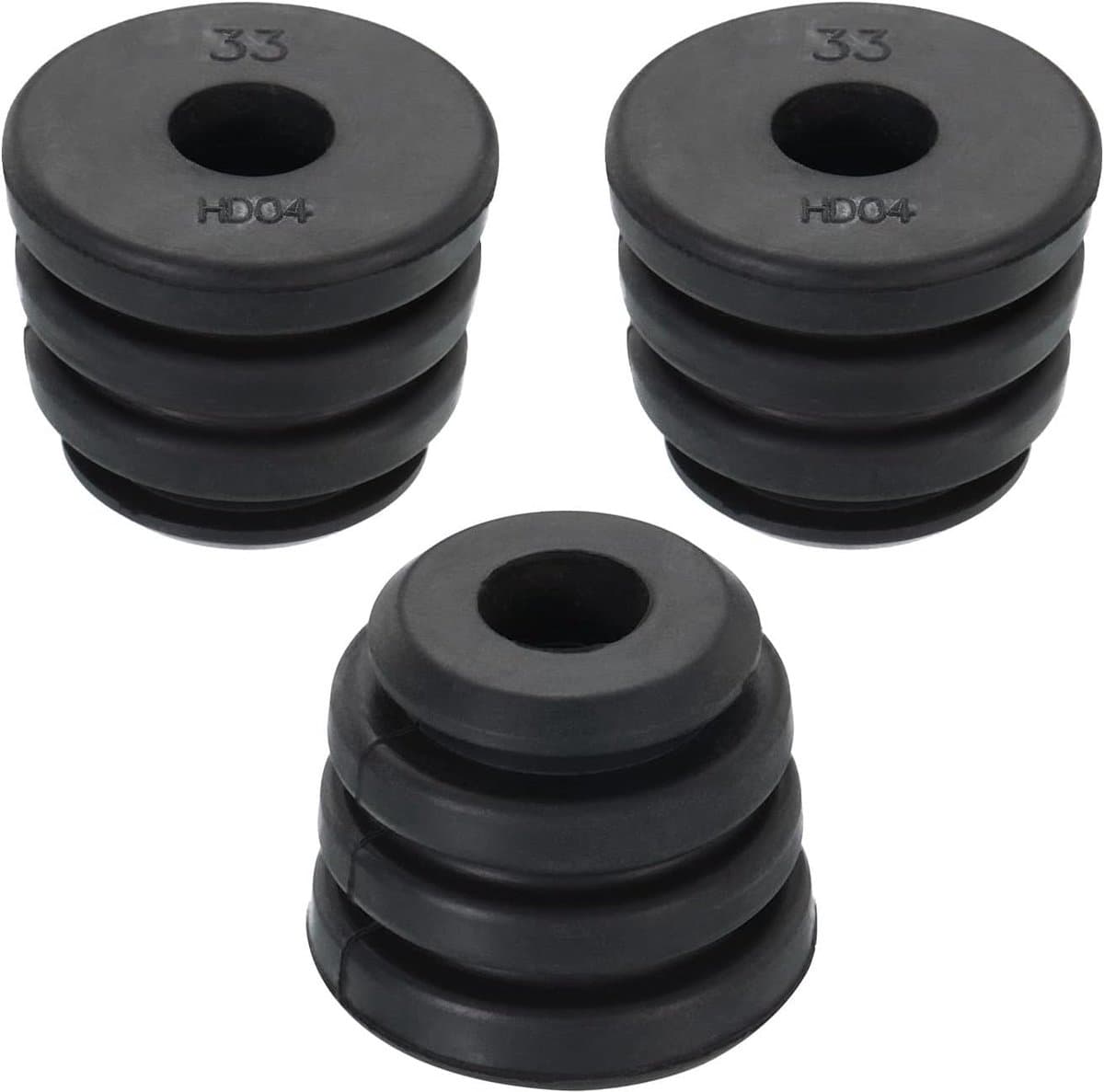 1.2" x 1" Compressor Rubber Feet - 3 Pack Foot Mount Anti Vibration Pad Replacement voor Air Conditioner en Koelkast - Zwart — afbeelding 1