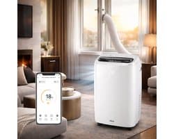 Mobiele Airco 14000 BTU met WiFi-Smart Airconditioner Verrijdbaar –airco met- app Airco Zonder Installatie –Airco Zonder Buitenunit – Portable Airco –Airconditioning Slaapkamer Zolder-Koelen Ontvochtigen Ventileren –Energiezuinige Airco–Stille Airco