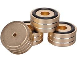 VT Goods - Speaker Isolation Spike Stand - Aluminium Speaker Isolatie Voeten - Stabiele Installatie - Goud - Anti Slip Rubber - Voor HiFi Audio Appa..