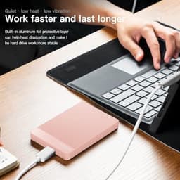 Externe Harde Schijf 500 GB - USB 3.0 HDD - Ultra Slim, Stil en Draagbaar - Plug & Play - Roze — thumbnail 4