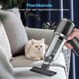 Handstofzuiger Blusser - Draadloze Krachtige Stofzuiger - Auto en Huis Reinigen - 3-in-1 Multifunctioneel - 18000PA Zuigkracht - Zilver Grijs — thumbnail 4