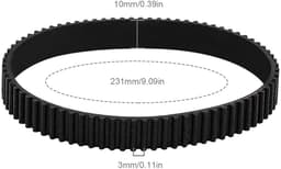 Dailygoods- Aandrijfriem Rubber - 77 Tanden - 3mm Tandhoogte - 10mm Breedte - 231mm Omtrek - Gesloten Lus - Compatibel met Black & Decker - Grasmaaier Riem — thumbnail 3