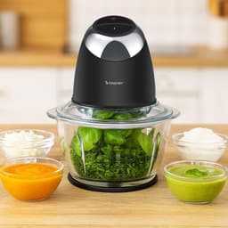 Keuken Chopper - Mini Hakker - Ingrediënten Voorbereiden - 2 Snelheden - 500ml Reservoir - Zwart — thumbnail 5
