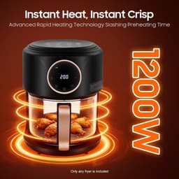 Heteluchtfriteuse - Luchtfriteuse Airfryer - Gezond Frituren - Visueel 360° Zicht - 42 Liter - Zwart — thumbnail 2