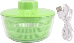 Salade Spinner - Groente Droger - Snelle Reiniging - Elektrische Drainer - 5 Liter - Wit — thumbnail 1