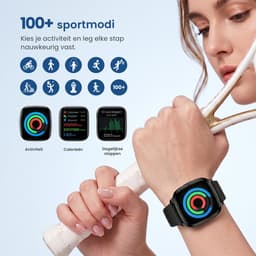 Avalue Smartwatch Dames & Heren - 1,8" AMOLED - Bluetooth Bellen - Hartslag & Bloedzuurstof - Slaaptracker - - Meerdere Sportmodi - Geschikt voor Android en iOS - Zwart — thumbnail 2