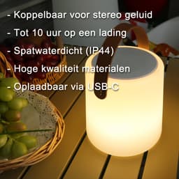 Quantixx Draagbare Bluetooth Speaker met RGB LED Lamp – Sfeerverlichting & Muziek in één - USB-C oplaadbaar - Multicolor - Dimbaar — thumbnail 1