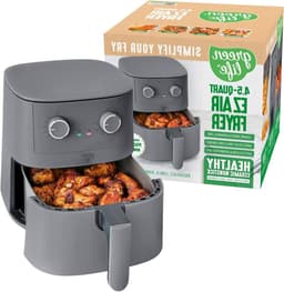 Mechanische Airfryer - Heteluchtfriteuse - Gezond Bakken - Keramische Binnenpan - 45 Liter - Grafiet — thumbnail 1