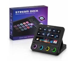 Movatrix Stream Dock N4 Pro – Stream Deck & Macro Keyboard – Programmeerbare Streaming Controller voor OBS, Twitch, YouTube & Editing – USB RGB Macro Pad
