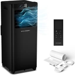 Erikssøn Mobiele Airco - 10.000 BTU - Incl. Raamafdichtingskit - Tot 30m² - 4-in-1 - Airconditioning - Ventilator - Ontvochtiger - Zwart — thumbnail 1