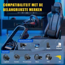 Norvia Professionele Race Simulator - Gaming Cockpit - Playseat - Racing Seat - Verstelbaar - Geschikt Voor Verschillende Merken — thumbnail 4