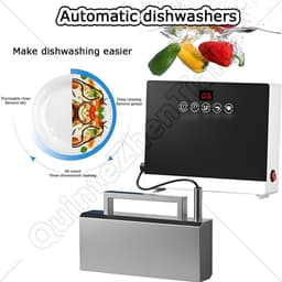 Draagbare Afwasmachine - Gootsteen Reiniger - Servies Reinigen - Multifunctionele Reiniging - 360 Watt - Zilver — thumbnail 3
