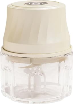 Mini Hakmachine - Keukenmachine Knoflook - Maaltijd Voorbereiding - Oplaadbaar Draadloos - 350ml Capaciteit - Crèmekleurig — thumbnail 1