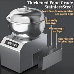 Elektrische Kneedmachine - Keukenmachine Mixer - Deeg Maken - Dubbele Rotatie Technologie - 8 kg Capaciteit - Zilver — thumbnail 5