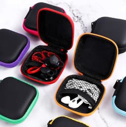10x Oortjes Opberg Hoesje – Hardcase Etui voor Oordopjes en Laadkabels – Organizer voor Oortjes, USB-Sticks, Sleutels en Kleine Accessoires – Compact Opbergdoosje – Zwart — thumbnail 3