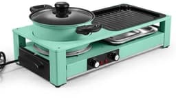 Celestul 3-In-1 Multikookmachine - Elektrische Grill - Hete Pot - Rookloze Barbecue - Tafelgrill - Grillplaat - Koken - Zwart — thumbnail 1