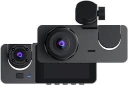 Auto DVR Recorder - Dashcam Voertuig Camera - Veiligheid Onderweg - Drie Kanalen Opname - 128GB Ondersteuning - Zwart — thumbnail 1