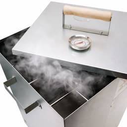 Eurocatch Telescopische Rookoven Vierkant 101 cm - Verzinkt Metalen Rookkast - Smoker voor Buiten met Thermometer en 10 Rookhaken - Extra Rookmot — thumbnail 4