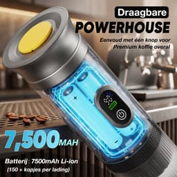 Fokelyi - Draagbare Elektrische Espressomachine - Capsule Koffie - Gemalen Koffie - Espresso - Oplaadbaar - Mini - 60ml - Grijs — thumbnail 5