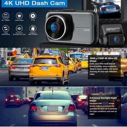 Dashcam GPS Wifi - Autocamera DVR - Veilig Rijden - 24 Uur Parkeerbewaking - 128GB Opslag - Zwart — thumbnail 2