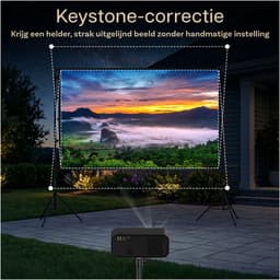 Beamer met WiFi & Bluetooth, 100 Inch Projectiescherm & Standaard van MMOBIEL – Native 1080P, 900 ANSI, 4K Ondersteuning, Automatische Keystone Correctie, 50-300 Inch – Voor HDMI, USB, iOS & Android — thumbnail 2