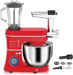 Keukenmachine 5-in-1 - Elektrische mixer - Thuis bakken - 1400W Krachtige motor - 10 Liter kom - Rood — thumbnail 1