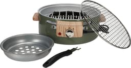 Norländer Hybride Bbq Tafelbarbecue Groen - Elektrisch en Houtskool - Voor Balkon, Tuin, Terras en Camping — thumbnail 4