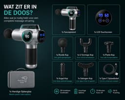 Jurrys Massagegun - Massageapparaat - Massagetoestel - Spiergun - Professioneel - Herstel bevorderend - Lichtgewicht - LCD - Zilver — thumbnail 3