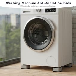 Anti-vibratiepads voor wasmachine - Set van 4 - Antislip rubberen voeten - Universele stabilisator tot 100 kg - 9x9x4,5 cm - Grijs — thumbnail 5