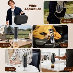 Novendo Goods - Draagbare espressomachine 3-in-1 met batterij - Mini koffiezetapparaat 20 bar met display - Geschikt voor Nespresso Dolce Gusto en gemalen koffie - Voor auto , camping en thuis** — thumbnail 3