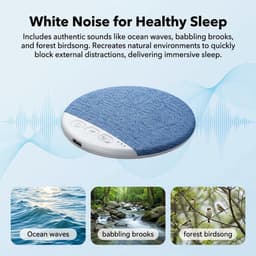 Ultradunne Bluetooth-kussenspeaker – Mini draagbare speaker voor onder het kussen – Draadloos slaapapparaat met witte ruis en timer – Met beengeleiding – Geschikt voor zijslapers – Biedt intieme stereo voor volwassenen en kinderen – Blauw — thumbnail 6