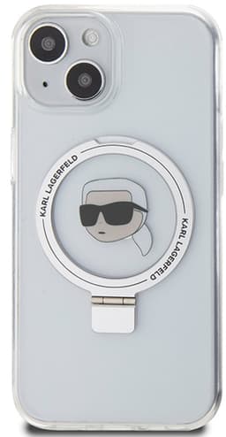 Karl Lagerfeld Serie - iPhone 15 Hoes - Ring Stand - MagSafe - Wit — thumbnail 5