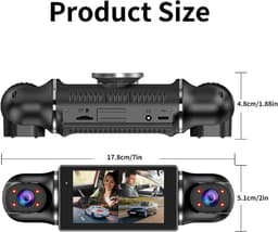 Dashcam - Dashcam voor auto - Dashcam voor auto voor en achter - 360° - 8 IR-lampen Nachtzicht - WiFi, GPS, G-sensor - 24/7 Parkeermodus — thumbnail 5