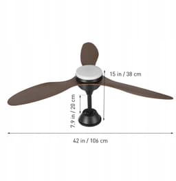 2-in-1 LED Plafondventilator Bruin – 106 cm, Met Afstandsbediening & App, Dimbare 3 Kleurtemperaturen, 6 Snelheden – Stille Omkeerbare DC Motor – Geschikt voor Woonkamer, Slaapkamer of Keuken — thumbnail 4