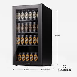Klarstein koelkast met glazen deur, stille roestvrijstaal koelkast, indoor/outdoor drankenkoelkast, smalle wijnkoelkast voor dranken, 74L koelkast met uitneembare schappen, 3-18°C - 45 cm - Touch - RVS - Wijnklimaatkast - Wijnkast — thumbnail 3