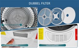 Wäschetrockner 3,0 kg – 830 W – 62 dB – 5 programma's – wandmontage – compact – voor wasruimtes – 49,5x43,5x59,5 cm – 1 st – wit — thumbnail 10