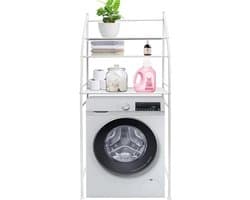 Damenzo - Opbergrek - Opbergkast - Organizer - Badkamer - Rek - 3 laags - Wasmachine ombouwrek - Toilet ombouwrek - 43x166cm - Wit