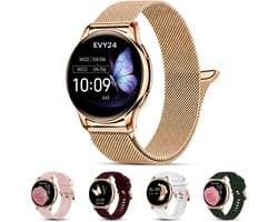 Evy24 Smartwatch Pro 42mm - Smartwatch Dames - Horloge met Belfunctie - Sporthorloge Dames - AMOLED - Bloeddrukmeter - Stappenteller - Android en iOS - Roségold — thumbnail 1