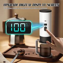 Draagbaar Koffiezetapparaat - Draagbare Koffiemaker - 3 in 1 - Inclusief Beker - Oplaadbaar - 12 V Koffiezetapparaat - Reizen, Kamperen, Auto, Thuis - Bruin — thumbnail 5