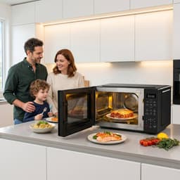 Heinner Combi Magnetron Vrijstaand 23 Liter - Magnetron met Grill, Heteluchtoven & Airfryer - 4-in-1 met 900W & 10 Airfry Programma's - Zwart — thumbnail 9