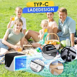 KZQ Draagbare 3-in-1 luchtkoeler – zwart, 500 ml, 3 snelheden, 8W, USB, voor slaapkamer, kantoor of studentenkamer — thumbnail 3